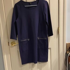Ann Taylor Deep Blue/purple Long Sleeve Dress NWOT size 10p